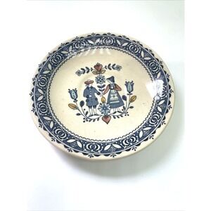 Johnson Brothers Saucer Hearts & Flowers Old Granite Blue Cream  Folk Art